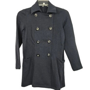 Cabi Blue Double Breast Pea Coat All Day Trench Women Size XS 151 Long Sleeve